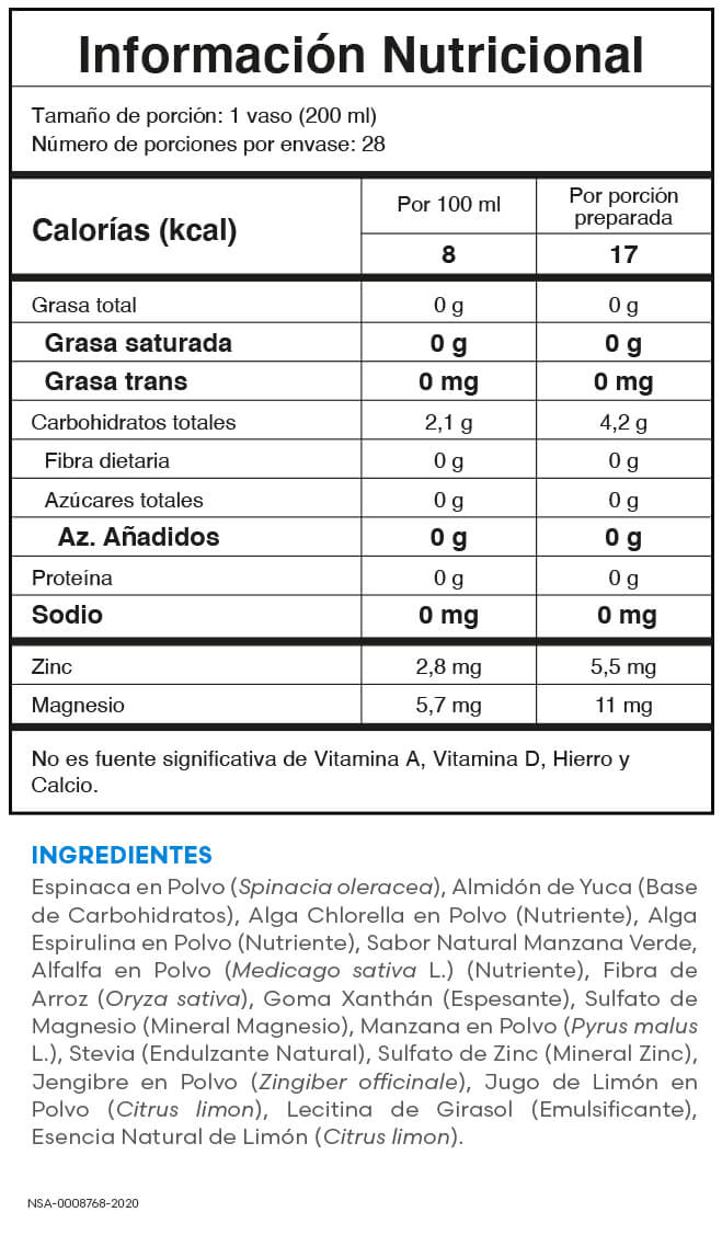 tabla nutricional del alpha balance